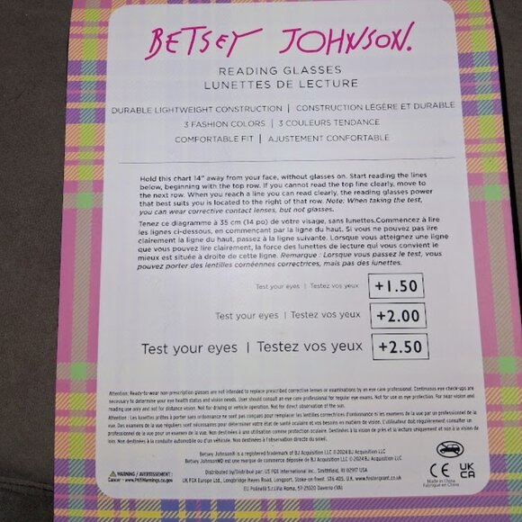 Betsey Johnson Designer Reading Glasses 3 Pack New in Sealed Box +2.50 - Picture 5 of 5